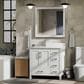 Lexora Home Jacques 36" Left Offset Single Bathroom Vanity in White with 2 cm White Quartz Top and Rectangular Sink, , large