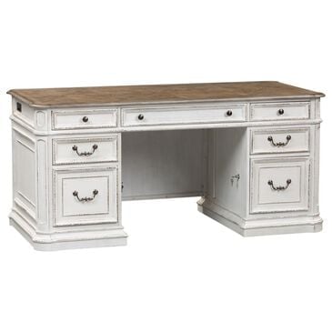 Belle Furnishings Junior Executive Desk in Antique White and Bark, , large