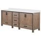 Lexora Home Ziva 84" Double Bathroom Vanity in Rustic Barnwood with 2 cm White Quartz Top and Rectangular Sinks, , large