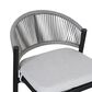 Hearth and Haven 26" Outdoor Counter Stool with Matte Black Frame in Light Gray (Set of 2), , large