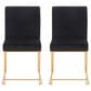 LumiSource Fuji Side Chair with Black Velvet Cushion in Gold (Set of 2), , large