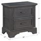 Frankfurt Furniture Prescott 2 Drawer Nightstand in Gray Oak, , large