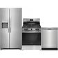 Frigidaire 3 Piece Kitchen Package with 25.6 Cu. Ft. Standard Depth Side-by-Side Refrigerator, 30" Freestanding Gas Range with Quick Boil Burner, 24" Built-In Dishwasher with MaxDry in Stainless Steel, , large