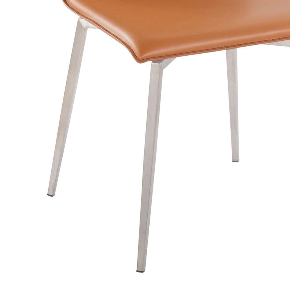 Lumisource Mason Swivel Side Chair with Camel Upholstered in Brushed Stainless Steel &#40;Set of 2&#41;, , large