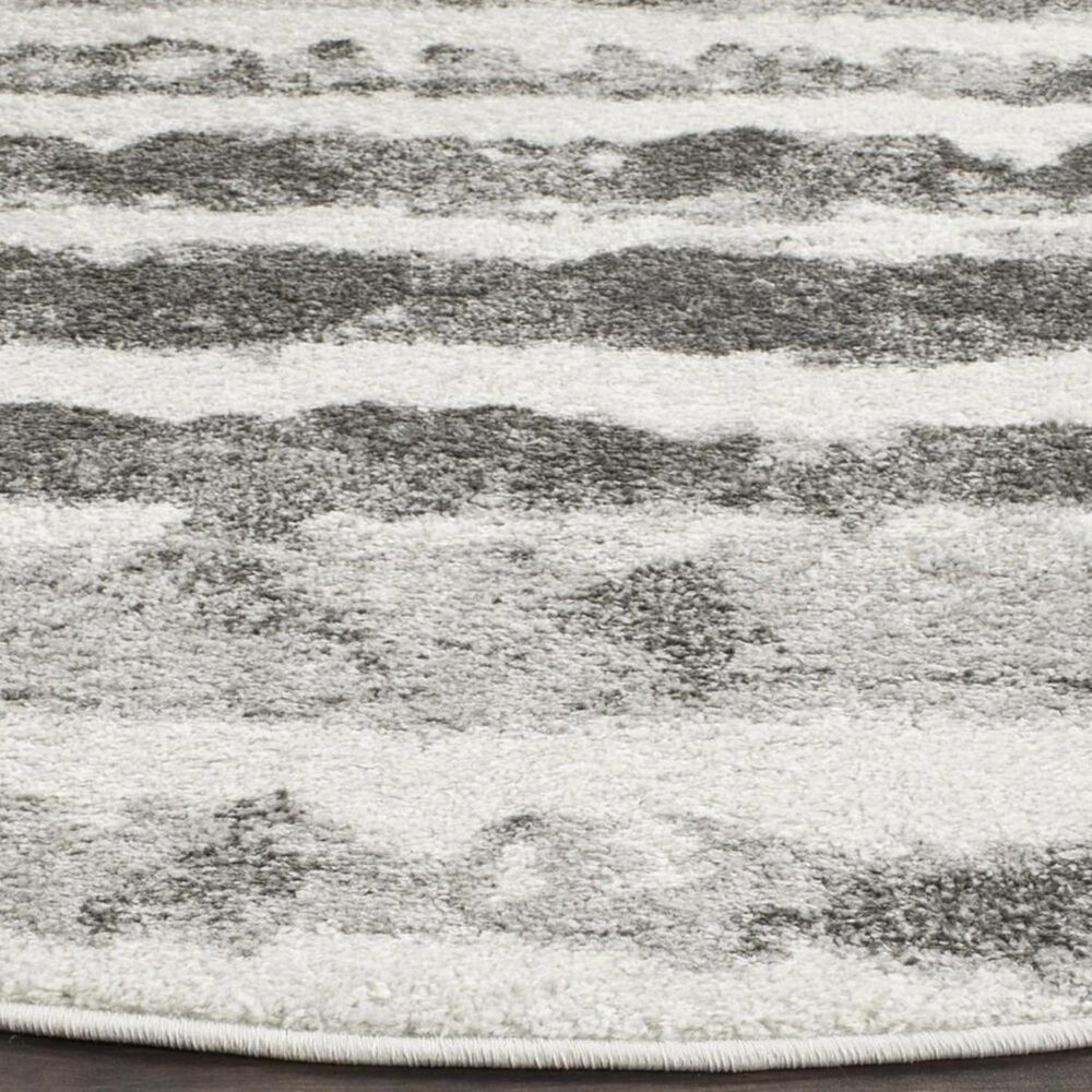 Safavieh Adirondack ADR126N 4&#39; Round Ivory and Charcoal Area Rug, , large