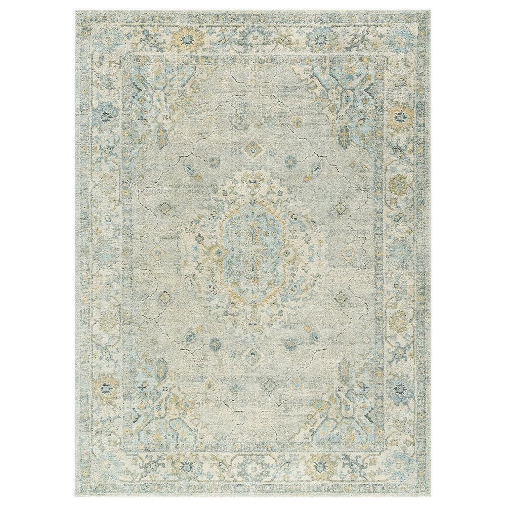 Surya Avellino 12" x 15" Light Beige, Gray, Deep Teal, Pale Blue, Tan, Light Olive and Denim Area Rug, , large
