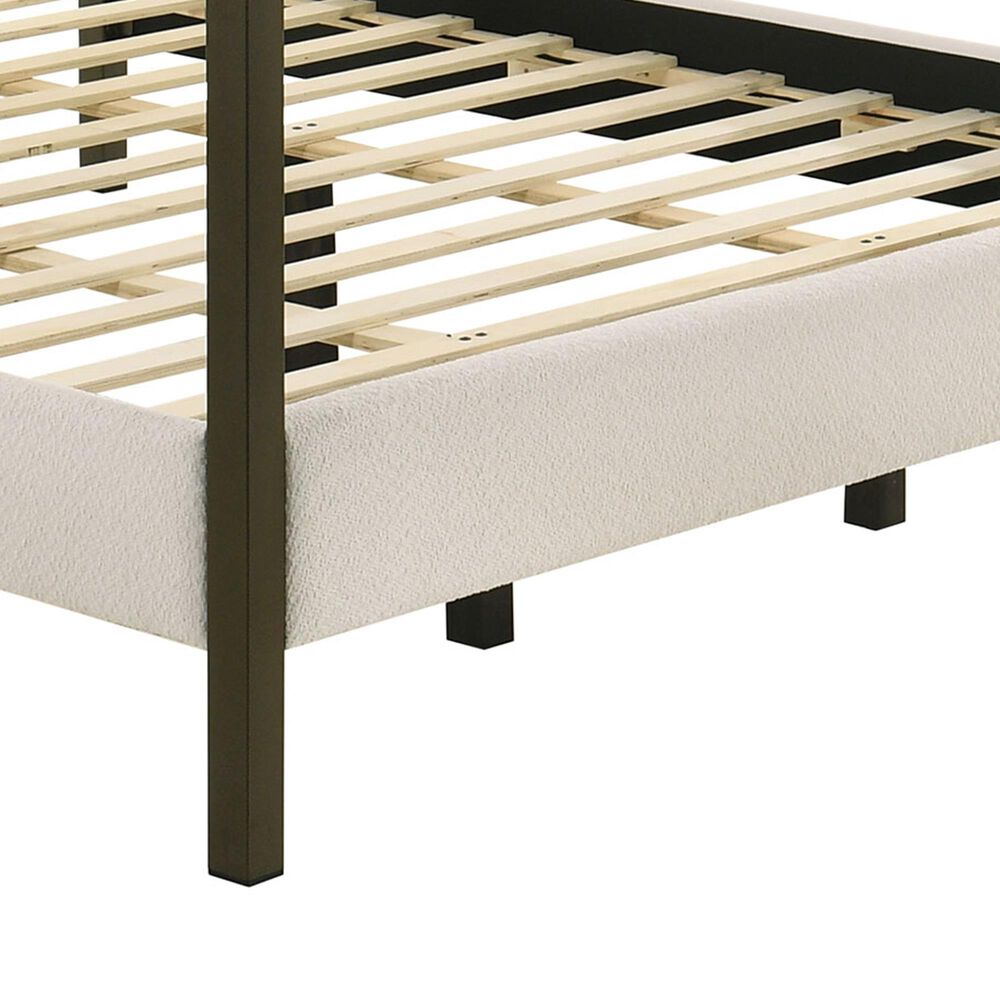 Pacific Landing Monroe King Upholstered Canopy Bed in Vanilla White, , large