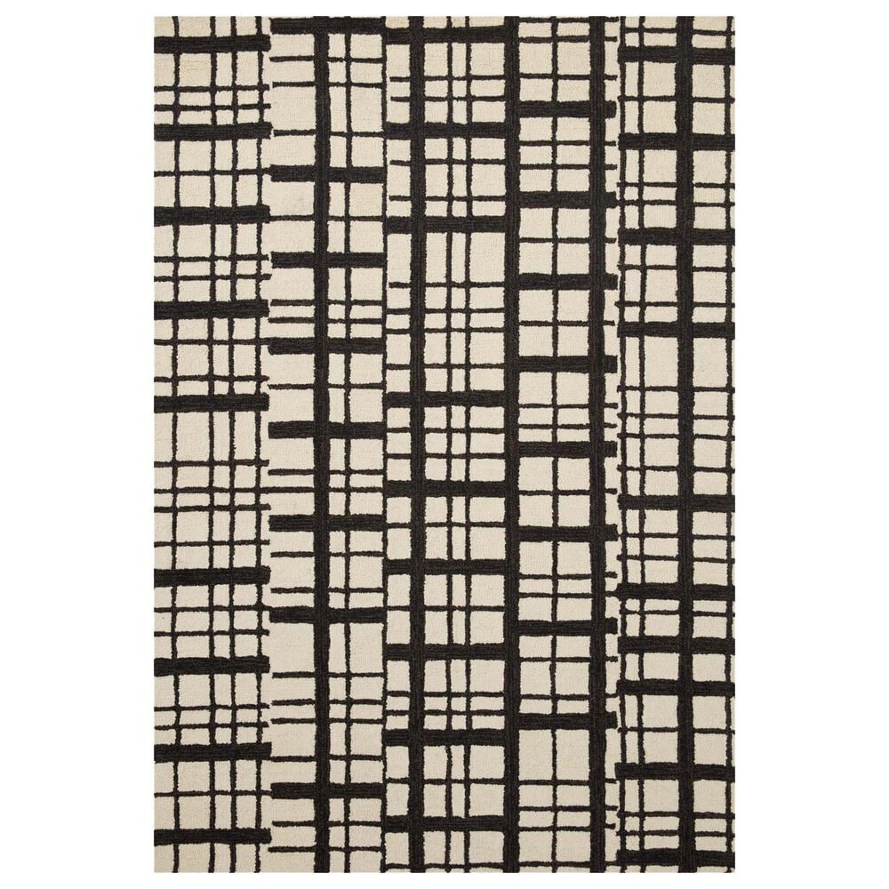 Chris Loves Julia x Loloi Polly 3"6" x 5"6" Black and Ivory, , large