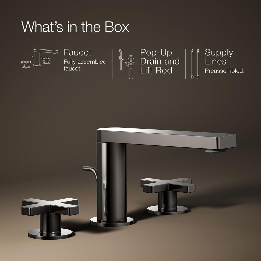 Kohler Composed Widespread Bathroom Sink Faucet with Cross handles in Vibrant Titanium, , large