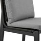 Blue River Cayman Outdoor Dining Side Chair with Dark Grey Cushion in Black (Set of 2), , large