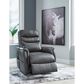 Ashley Strawbill Power Lift Recliner in Shadow, , large