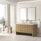 James Martin Vanities Hudson 60" Double Bathroom Vanity in Light Natural Oak with 3 cm Eternal Marfil Quartz Top and Rectangular Sinks, , large