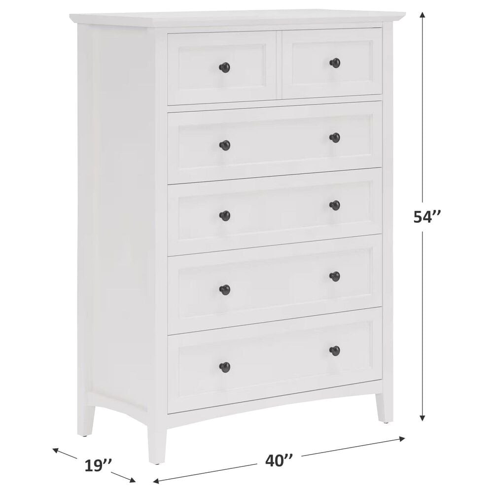 Urban Home Grace 5-Drawer Chest in Snowfall White, , large