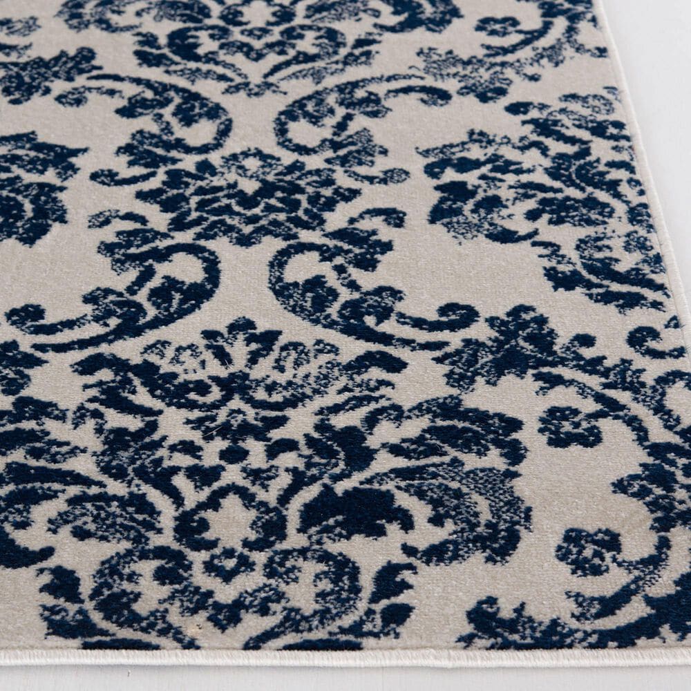 Central Oriental Terrace Tropic Sea Isle 7&#39;10&quot; x 9&#39;10&quot; Snow and Sapphire Area Rug, , large