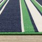 Oriental Weavers Havana Striped Green and Navy 1"10" x 7"3" Indoor/Outdoor Runner, , large