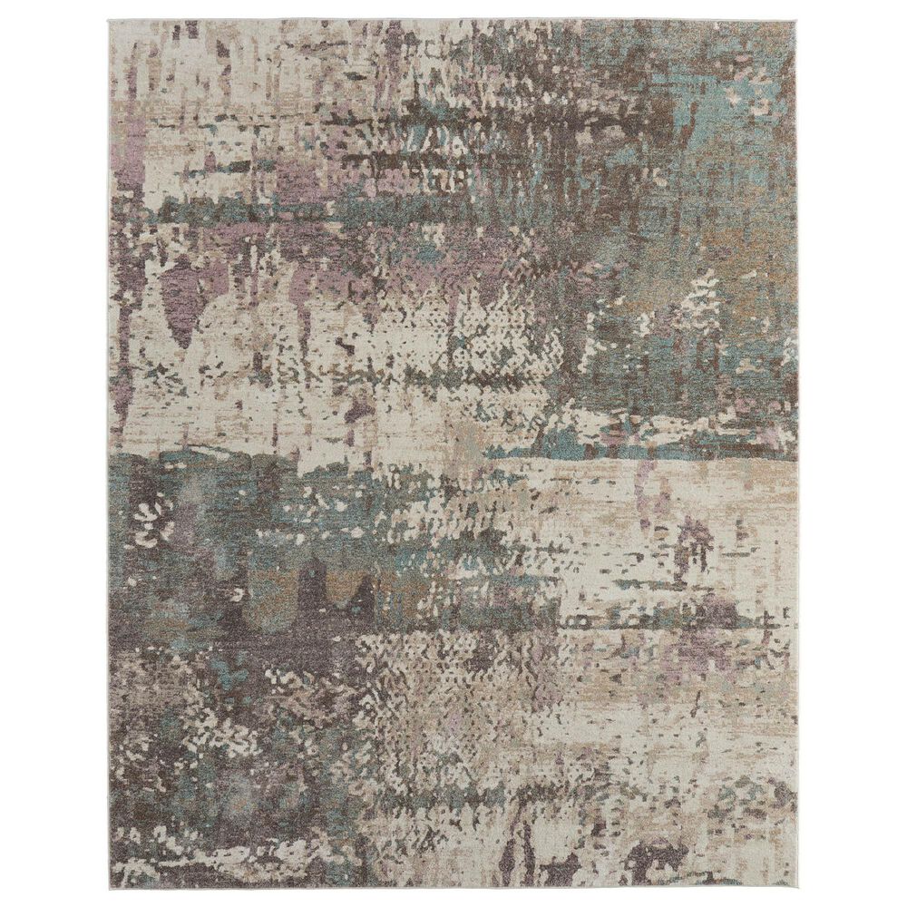 Feizy Eden Teal and Ivory 5" x 7"6" Area Rug, , large