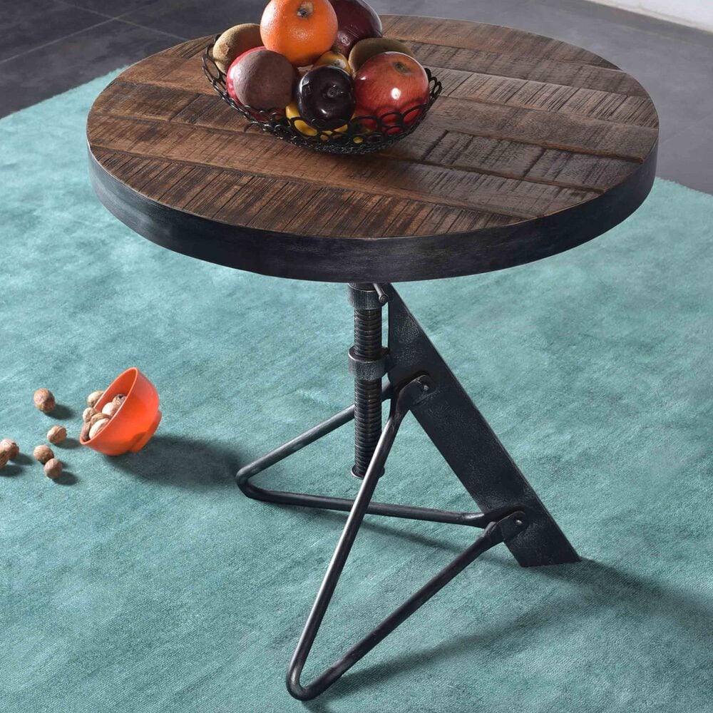 Shell Island Furniture Round Adjustable Accent Table in Braden Natural & Restoration, , large