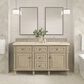 James Martin Vanities Lorelai 60" Double Vanity in Whitewashed Oak with 3 cm Eternal Marfil Quartz Top, , large