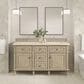 James Martin Vanities Lorelai 60" Double Vanity in Whitewashed Oak with 3 cm Eternal Marfil Quartz Top, , large