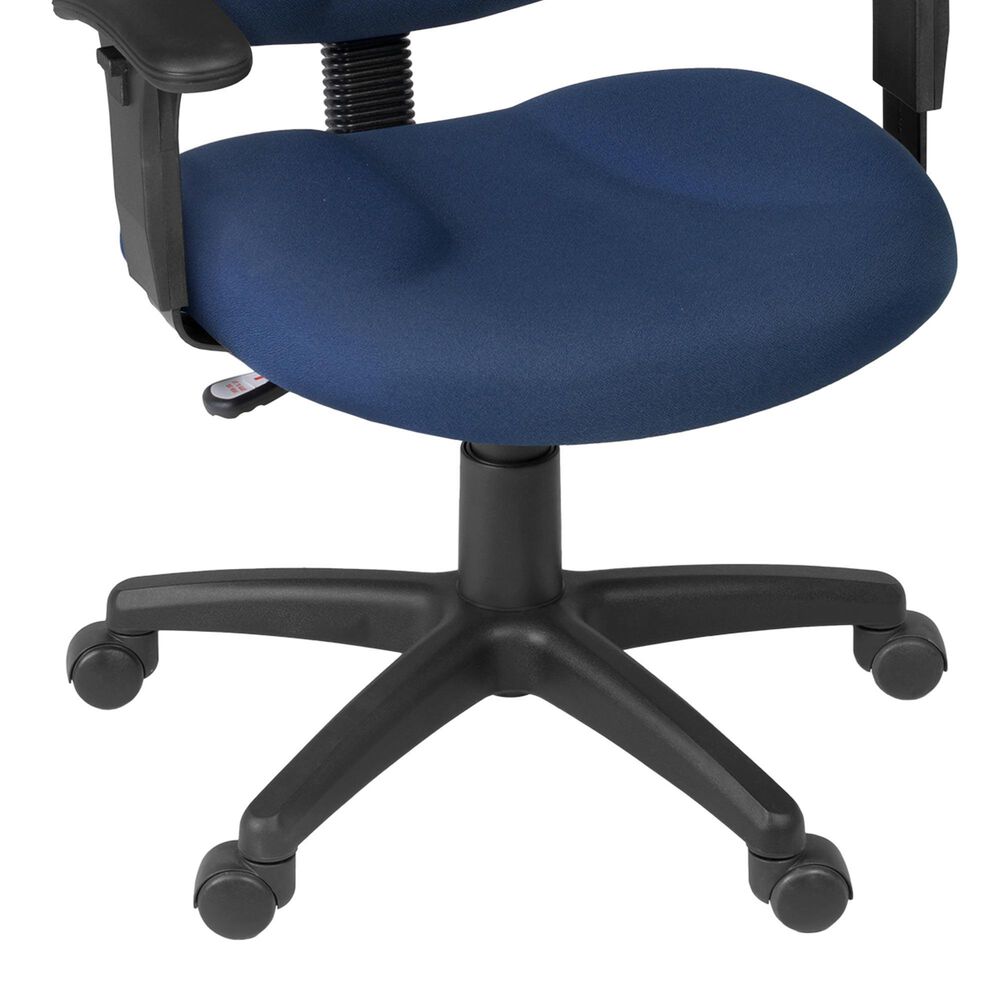 Regency Global Sourcing Comfort Series Swivel Computer Task Chair with Adjustable Arms in Navy Blue, , large