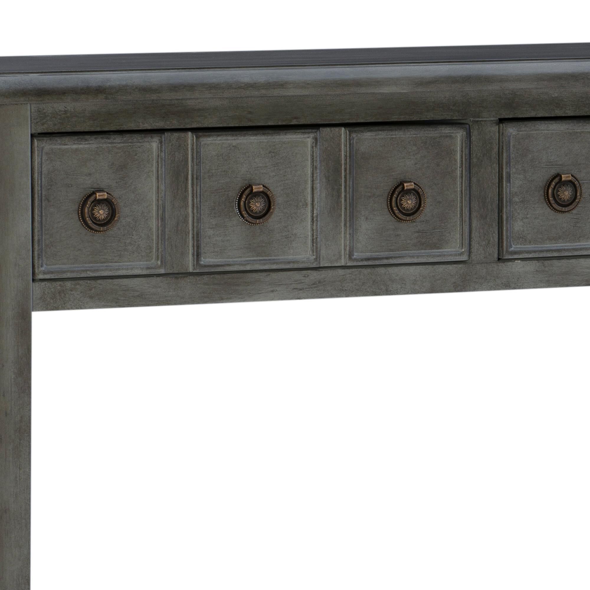 Linon Home Decor Sadie Console Table in Distressed Dark Grey