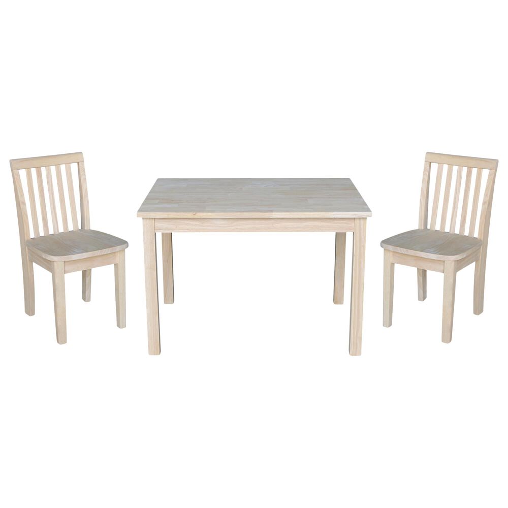 International Concepts Mission 3 Piece Juvenile Table Set in Unfinished, , large