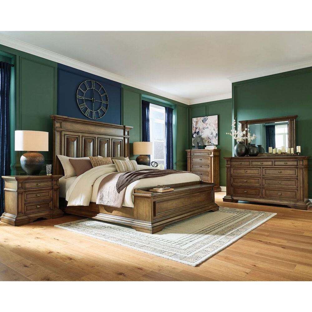 Millenium Frantanna 4 Piece California King Panel Storage Bedroom Set in Brown, , large