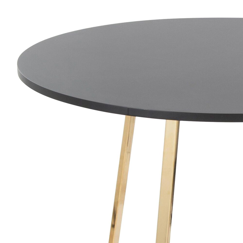LumiSource Cosmo Round Dining Table in Gold and Black - Table Only, , large