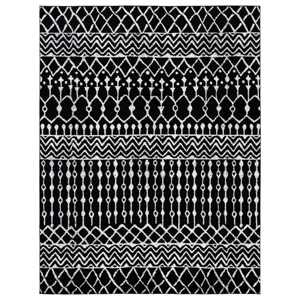 Safavieh Tulum TUL270 8" x 10" Black and Ivory Area Rug, , large