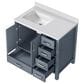 Lexora Home Jacques 36" Left Offset Single Bathroom Vanity in Dark Grey with 2 cm White Quartz Top and Rectangular Sink, , large