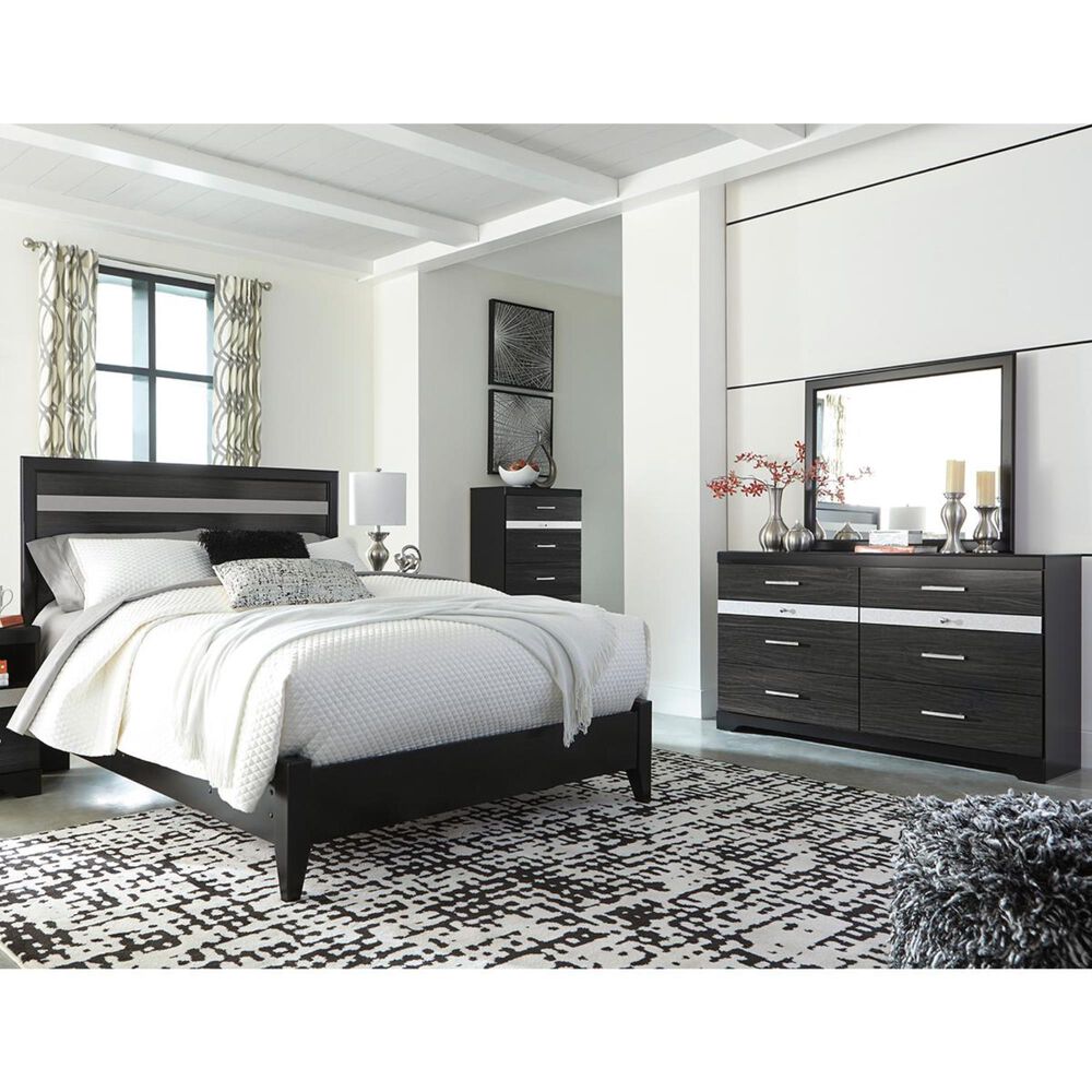 Signature Design by Ashley Starberry 3 Piece Queen Panel Bed Set in Black, , large