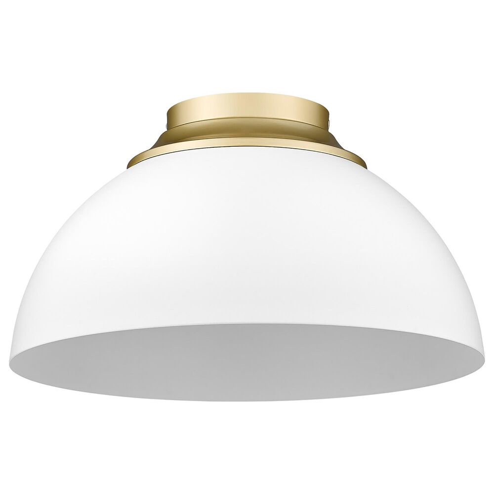 Golden Lighting Zoey Flush Mount in White and Gold, , large