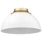 Golden Lighting Zoey Flush Mount in White and Gold, , large