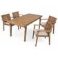 Hearth and Haven 5-Piece Outdoor Dining Set with Beige Cushions in Brown, , large