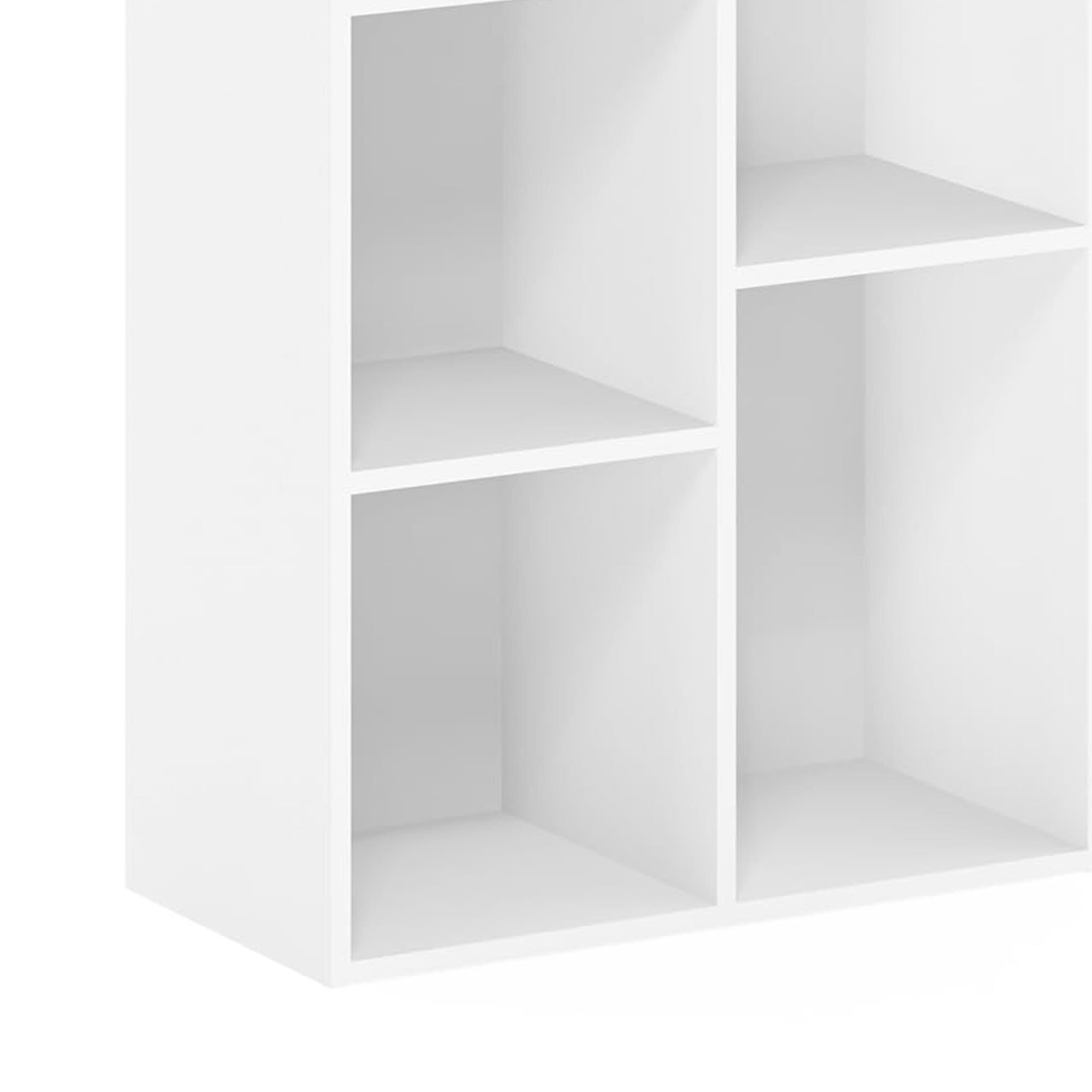 HOMLUX 7-Cube Reversible Open Shelf Storage Bookshelf in White