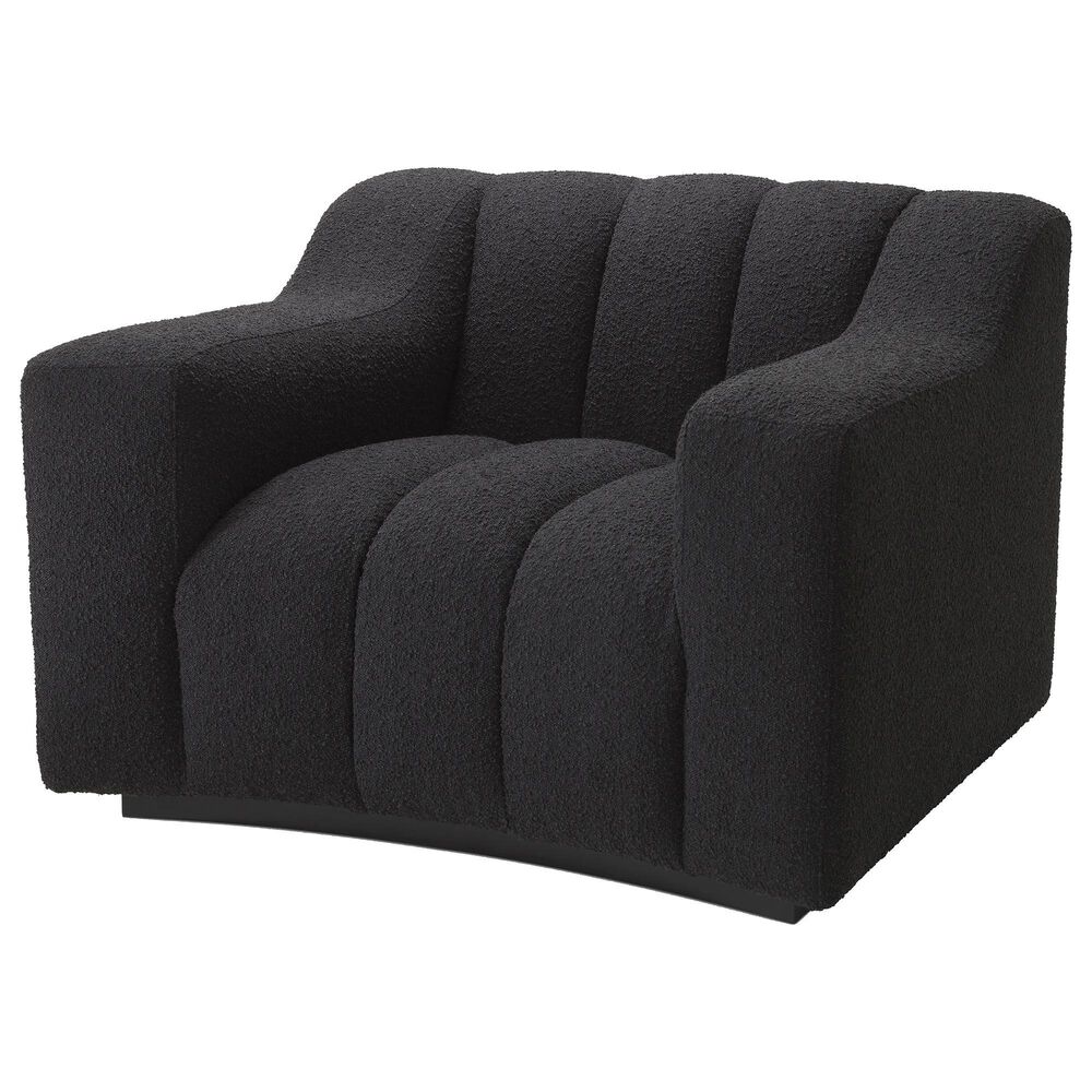 Eichholtz Kelly Accent Chair A115206 in Boucle Black, , large