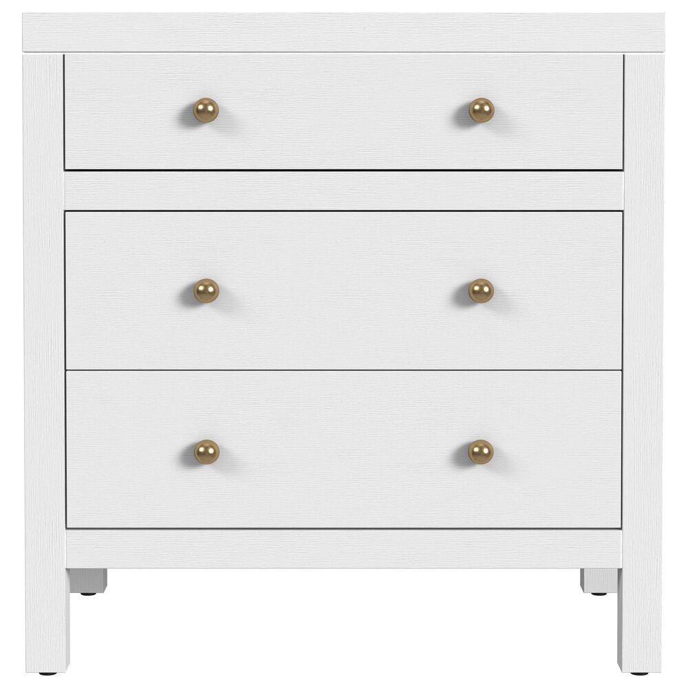 Butler Specialty Company Nora 3 Drawer Nightstand in Textured White, , large