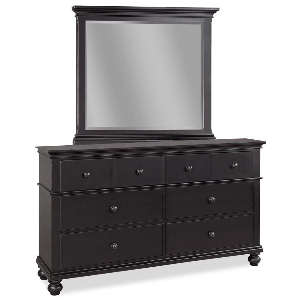 Riva Ridge Oxford 6 Drawer Dresser and Mirror in Black, , large
