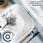 Corelle Timber Shadows 12-Piece Square Dinnerware Set in White, Black and Gray, , large