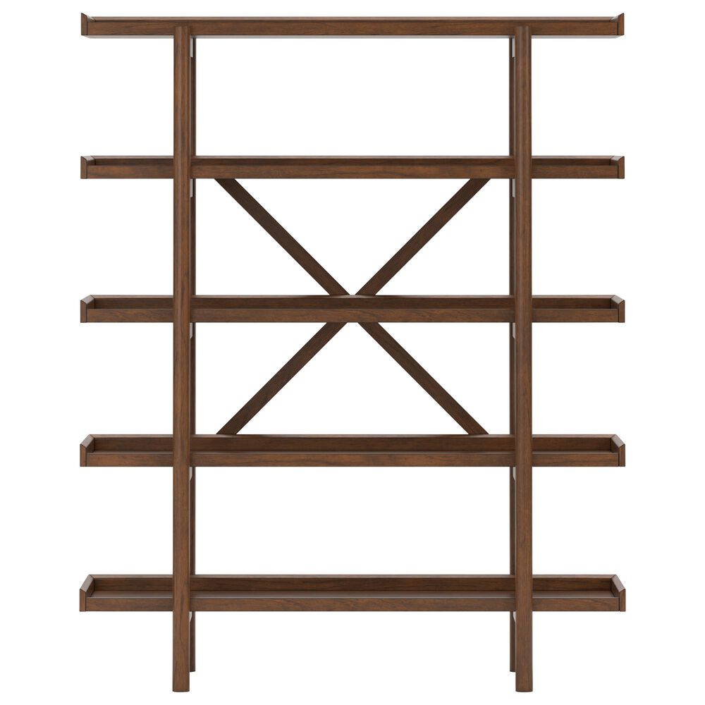 Ashley Lyncott 2-Piece Desk and Bookcase Set in Brown, , large
