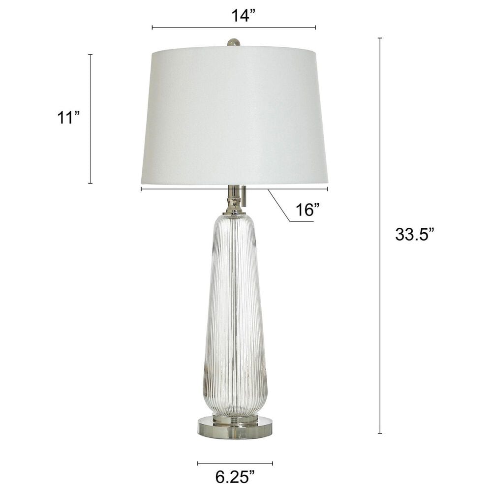 Flair Industries 33&quot; Table Lamp in Clear, , large