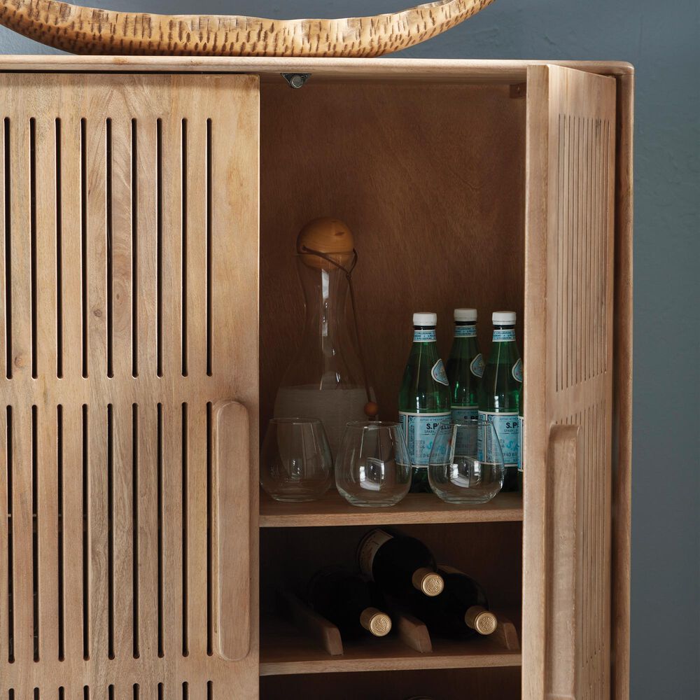 Ashley Pellamour Bar Cabinet in Natural Brown, , large