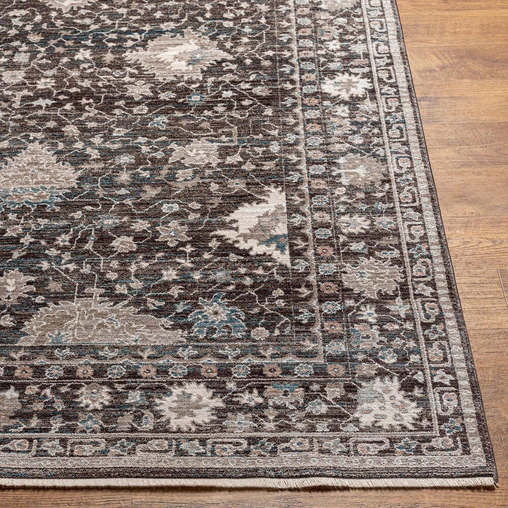 Surya Carlisle 2&#39;11&quot; x 10&#39; Dark Brown, Ivory, Light Sage, Dusty Pink, Pale Blue and Olive Runner, , large