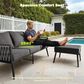HOMLUX 6-Piece Patio Conversation Set with Woven Sling Fabric in Black, , large