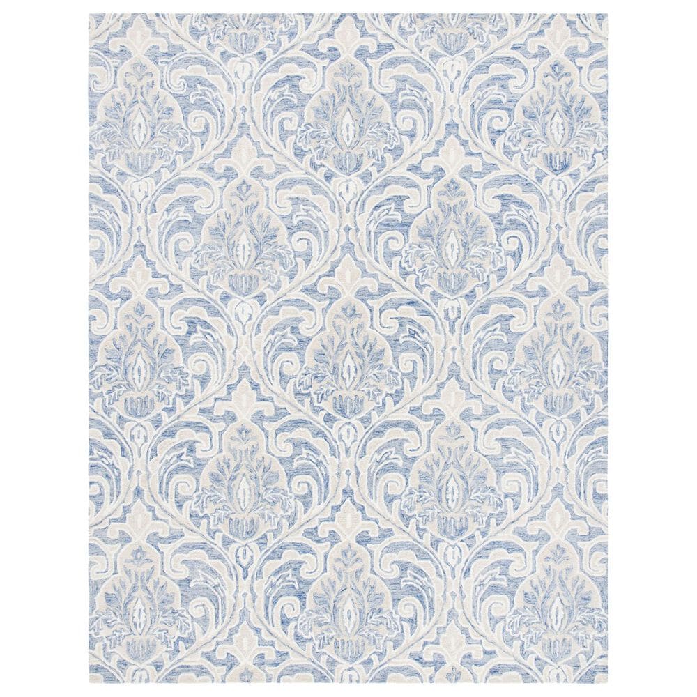 Safavieh Micro-Loop MLP532M 8" x 10" Blue and Ivory Area Rug, , large