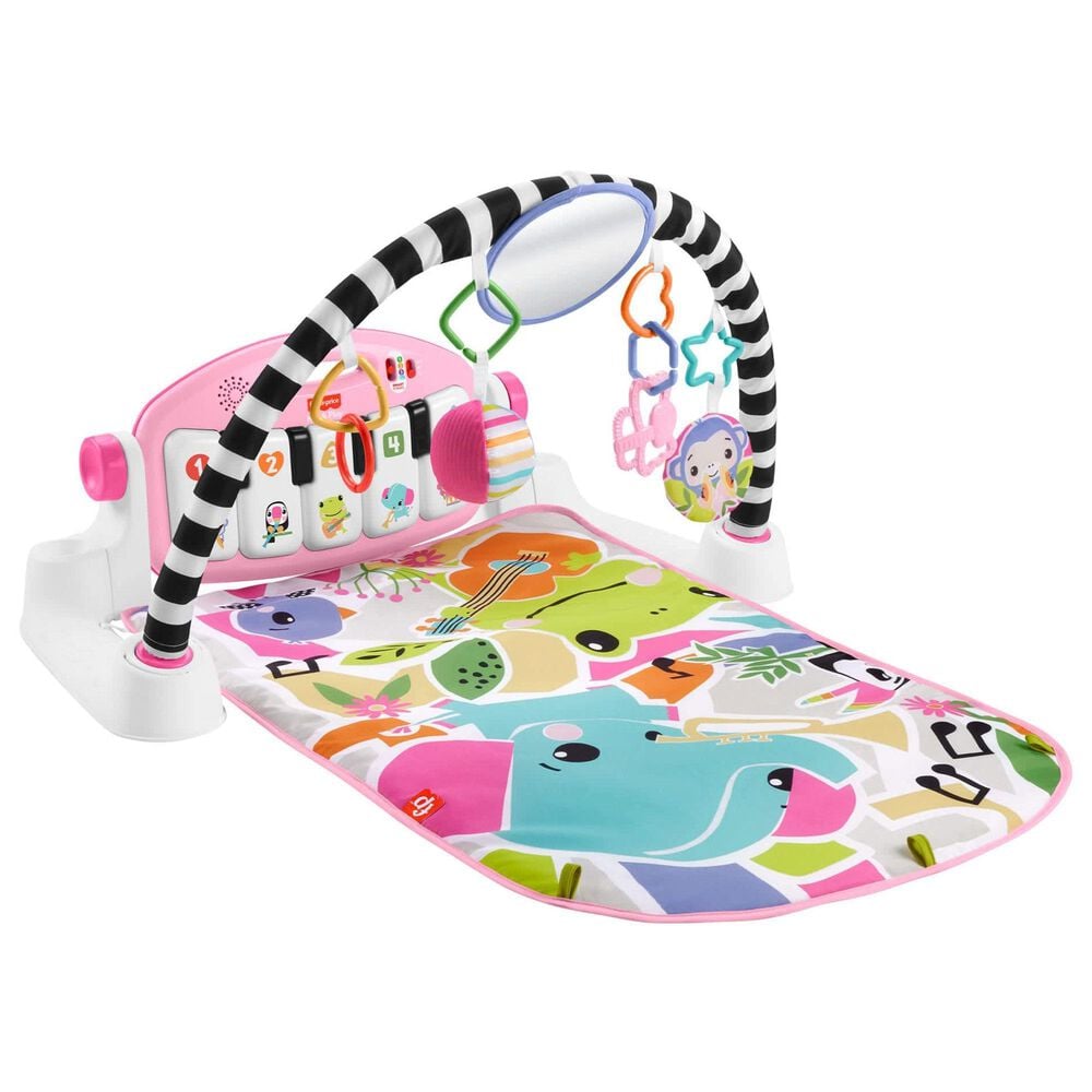 Fisher Price Glow and Grow Kick and Play Piano Gym Baby Playmat with Musical Learning Toy in Pink, , large
