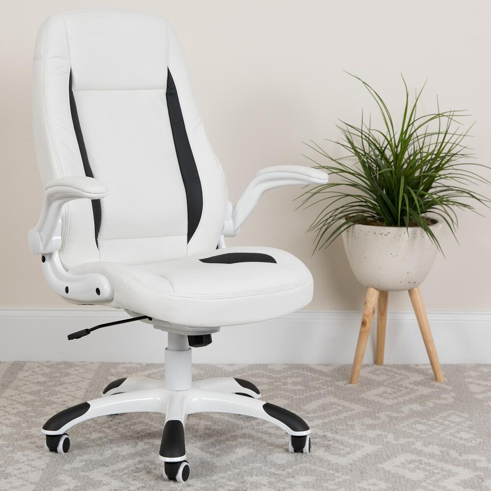 Flash Furniture Flash Fundamentals Executive Swivel Chair in White, , large