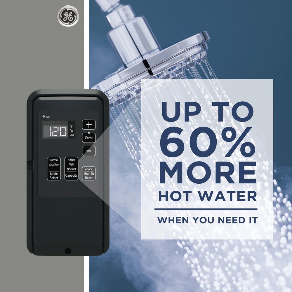 GE Appliances 30-Gallon Smart Electric Water Heater with Flexible Capacity in Gray, , large