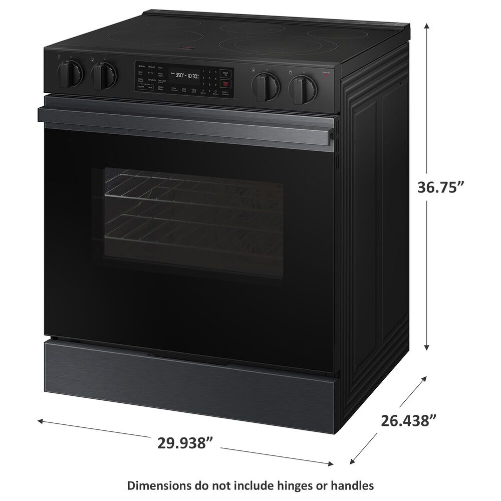 Samsung Bespoke Bespoke 6.3 Cu. Ft. Smart Slide-In Electric Smart Range with 5 Elements in Matte Black Steel, , large