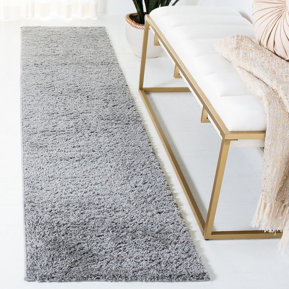 Safavieh August Shag AUG522G 2&#39; x 8&#39; Grey Runner, , large